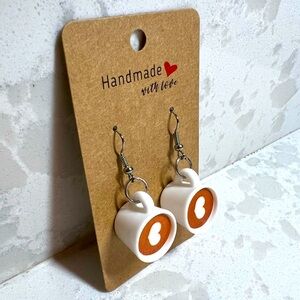 Handcrafted Latte Art Dangle Earrings 🤎☕️